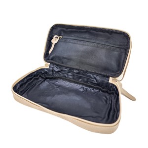 Trousse de toilette cuir léo gris