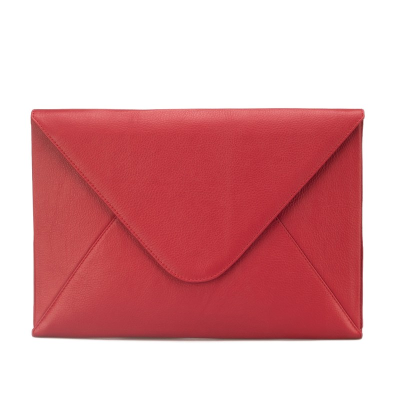 Porte-documents cuir marcel rouge