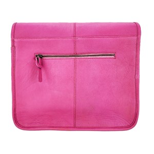 Besace messager cuir maxime fushia