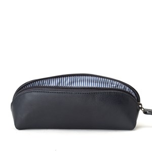 Trousse longue cuir rosy marine