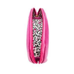 Trousse longue cuir rosy fushia