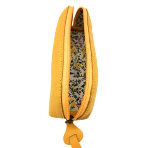 Trousse longue cuir rosy jaune