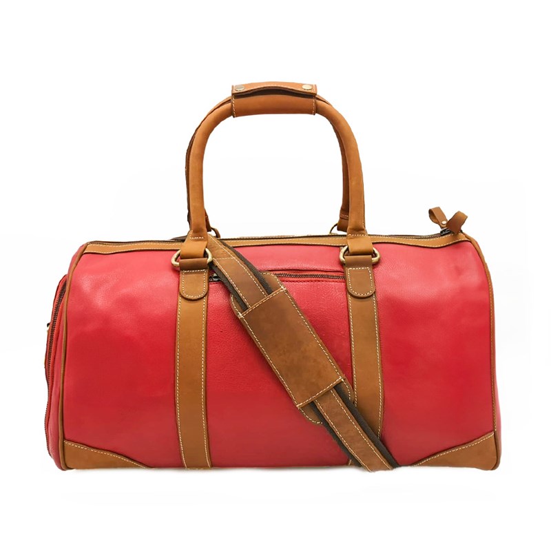 Artisanet - Sac weekend cuir sacha+ rouge