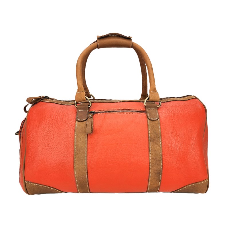 Artisanet - Sac weekend cuir sacha+ orange