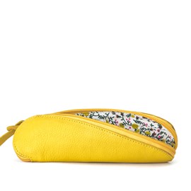 Trousse cuir twisty jaune