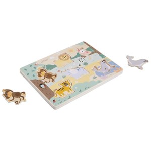 Puzzle sonore en bois animaux