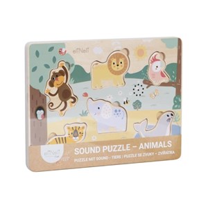 Puzzle sonore en bois animaux