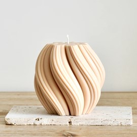 Bougie décorative 12cm beige