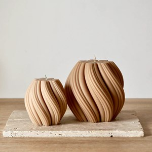 Bougie décorative 12cm beige