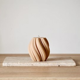 Bougie décorative 9cm beige