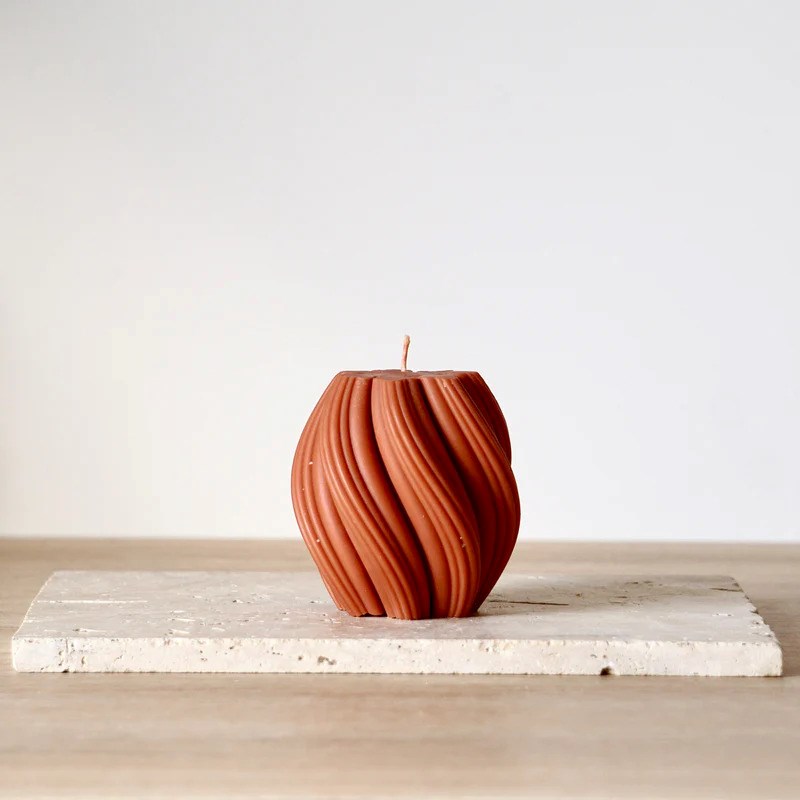 Ekru - Bougie décorative 9cm terracotta