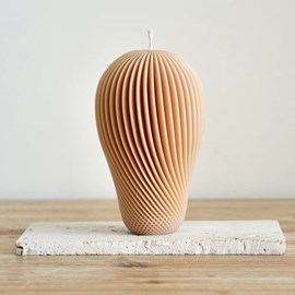 Bougie décorative illusion beige