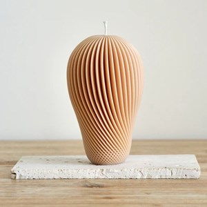 Bougie décorative illusion beige