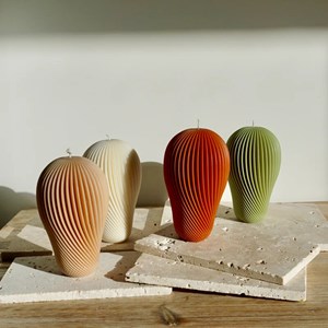 Bougie décorative illusion beige