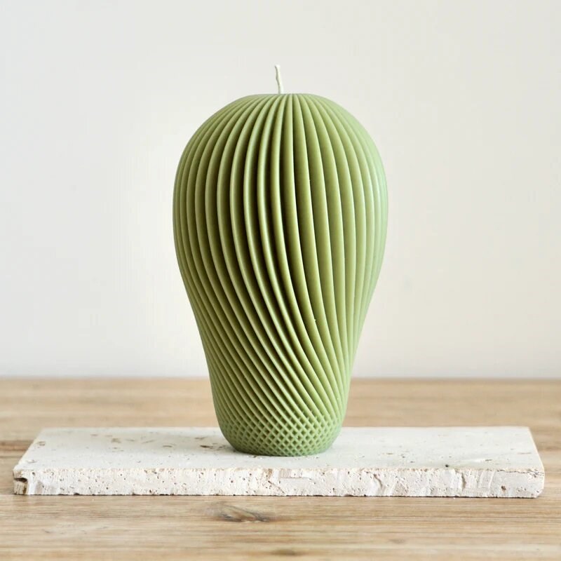 Bougie décorative illusion pistache