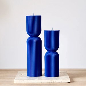 Duo de bougies reflect bleu roi