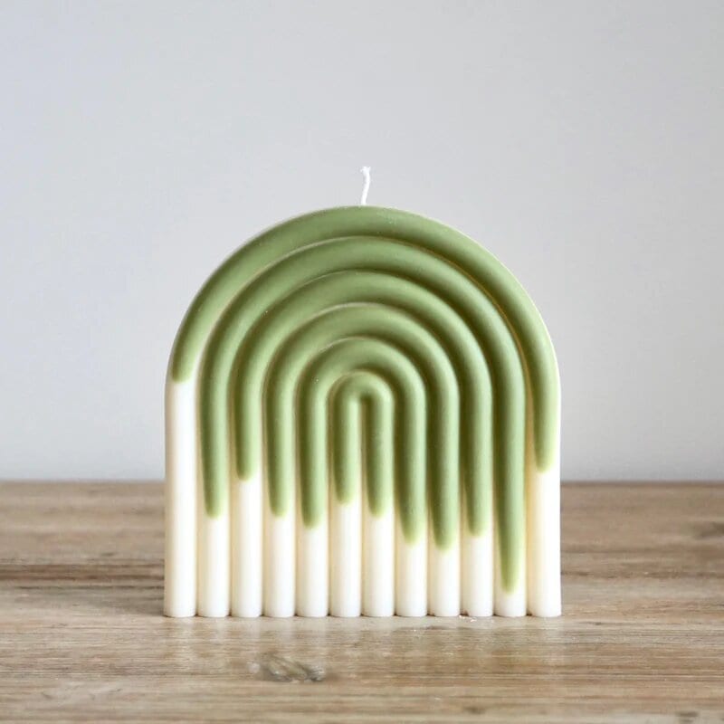 Bougie décorative bicolore pistache