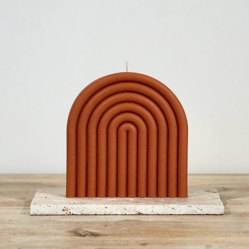Ekru - Bougie décorative grande arch terracotta