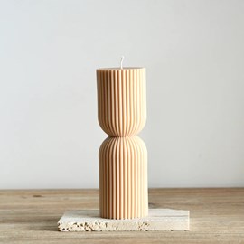 Bougie décorative 17cm beige