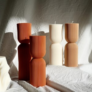 Bougie décorative 17cm beige