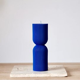 Bougie décorative 17cm bleu roi