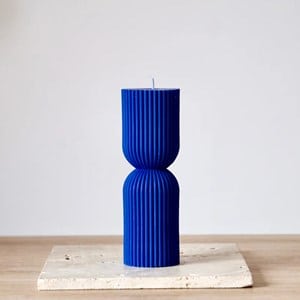 Bougie décorative 17cm bleu roi