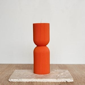 Bougie décorative 17cm orange