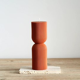 Bougie décorative 17cm terracotta