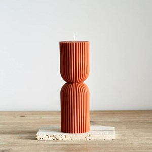 Bougie décorative 17cm terracotta