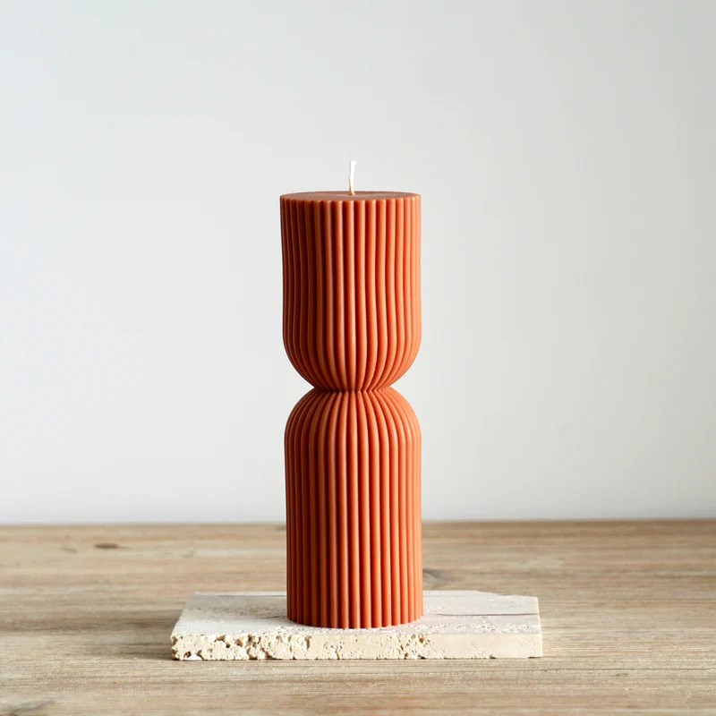 Ekru - Bougie décorative 17cm terracotta