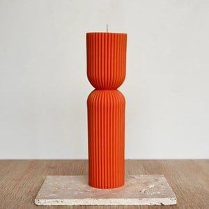 Bougie décorative 23cm orange