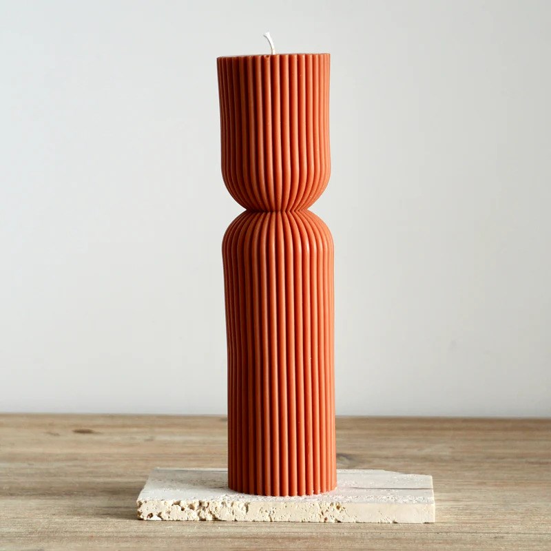 Ekru - Bougie décorative 23cm terracotta