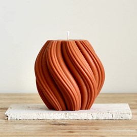 Bougie décorative wind 12cm terracotta