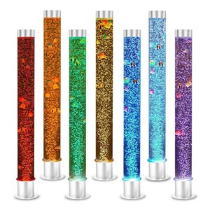 Tube à bulles avec poissons et télécomm