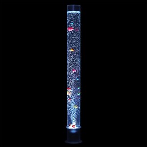 Tube à bulles avec poissons et télécomm