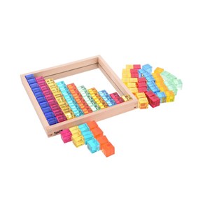 Plateau miroir en bois 100 cubes transl