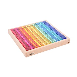 Plateau miroir en bois 100 cubes transl