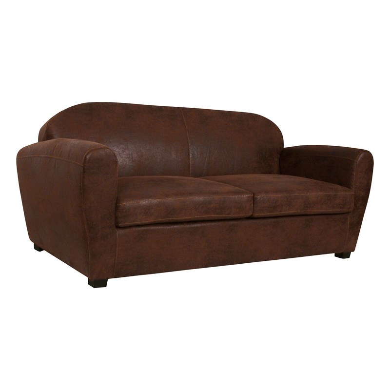 Camif - Canapé microfibre aspect cuir vieilli owen