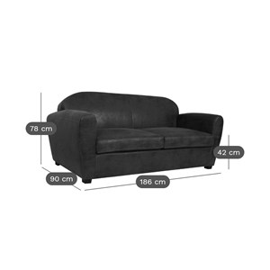 Canapé microfibre aspect cuir vieilli owen