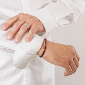 Bracelet cuir homme tréssé