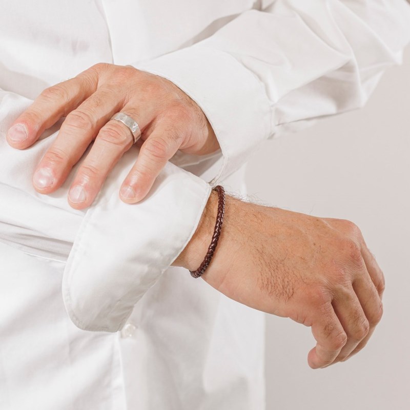 Bracelet cuir homme tréssé