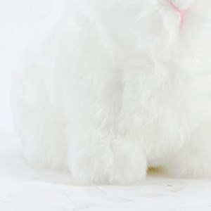 Peluche lapin léon assis blanc