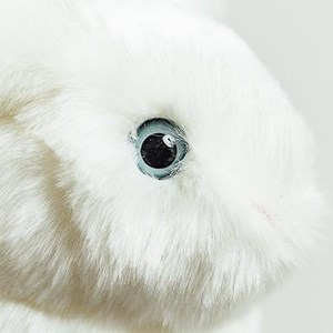 Peluche lapin léon assis blanc