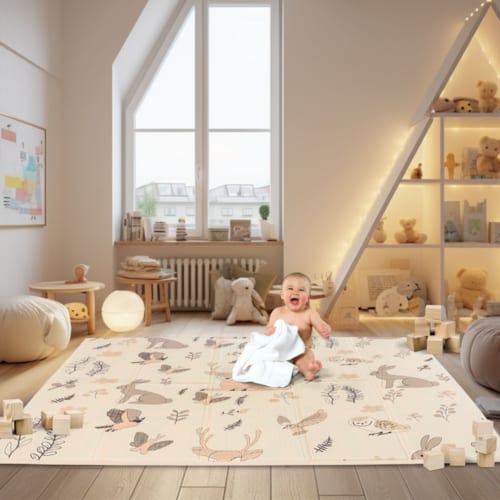 Moby System - Tapis d'éveil bébé en mousse reversible