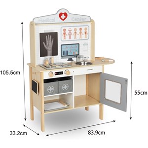 Jeux imitation docteur bois +accessoires