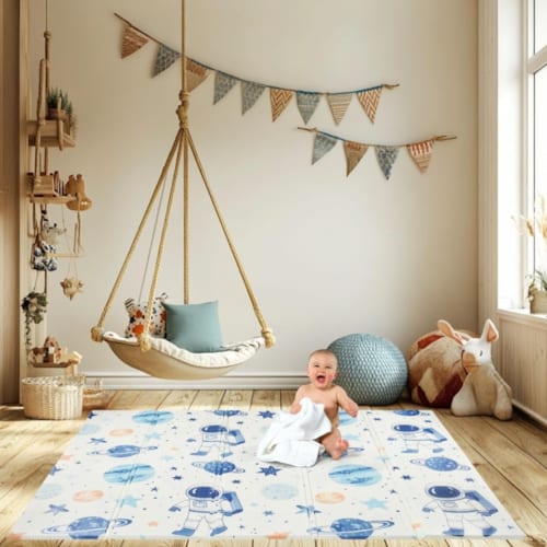 Moby System - Tapis d'éveil bébé mousse, motif espace