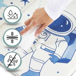 Tapis d'éveil bébé mousse, motif espace