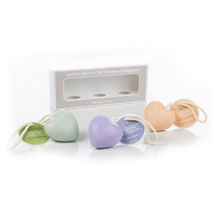 Coffret 3 savons cœurs au lait d'ânesse
