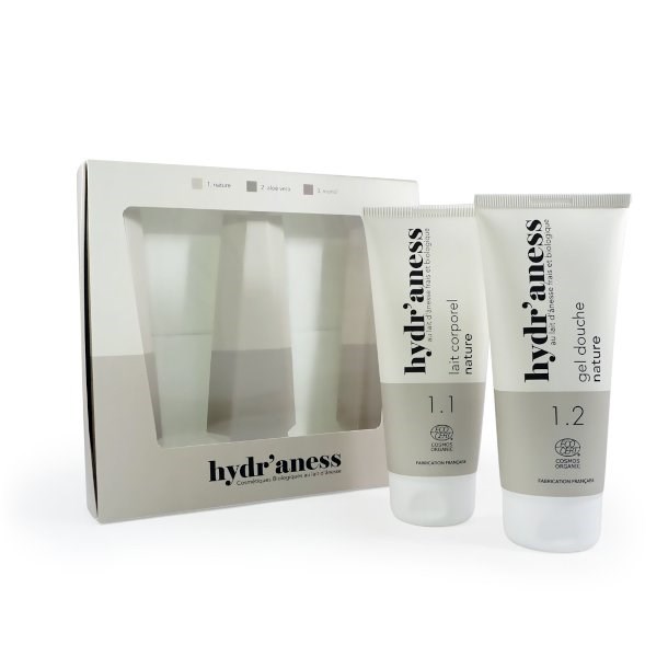 Coffret lait corps gel douche bio nature