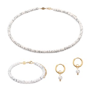 Parure serena en pierres howlite